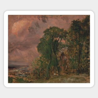 A View at Hampstead with Stormy Weather by John Constable Sticker